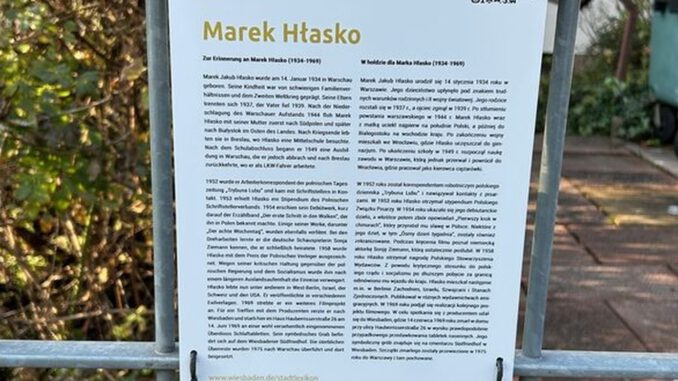 Wiesbaden erinnert mit Gedenktafel an Marek Hłasko am Sterbehaus